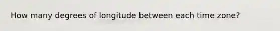 How many degrees of longitude between each time zone?