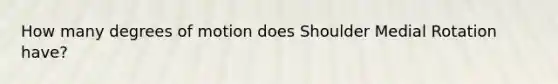 How many degrees of motion does Shoulder Medial Rotation have?