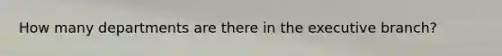 How many departments are there in the executive branch?