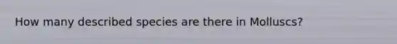 How many described species are there in Molluscs?
