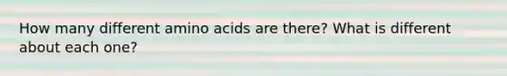 How many different amino acids are there? What is different about each one?