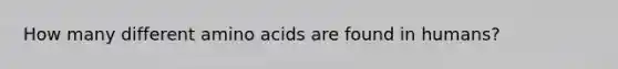 How many different amino acids are found in humans?​