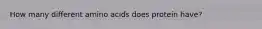 How many different amino acids does protein have?