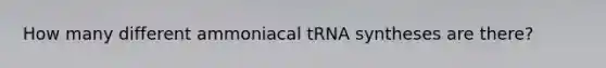 How many different ammoniacal tRNA syntheses are there?