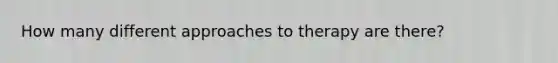 How many different approaches to therapy are there?
