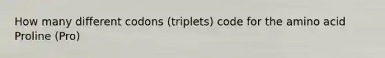 How many different codons (triplets) code for the amino acid Proline (Pro)