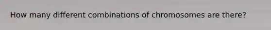 How many different combinations of chromosomes are there?