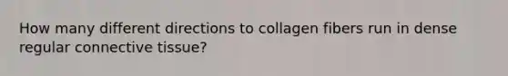 How many different directions to collagen fibers run in dense regular connective tissue?