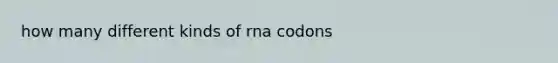 how many different kinds of rna codons