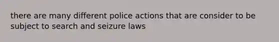 there are many different police actions that are consider to be subject to search and seizure laws