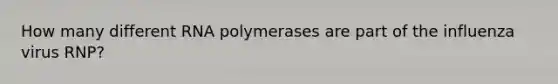 How many different RNA polymerases are part of the influenza virus RNP?