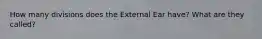 How many divisions does the External Ear have? What are they called?