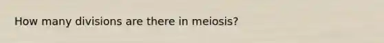 How many divisions are there in meiosis?