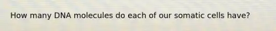 How many DNA molecules do each of our somatic cells have?