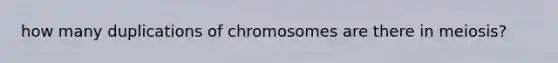 how many duplications of chromosomes are there in meiosis?