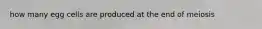 how many egg cells are produced at the end of meiosis