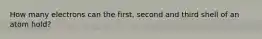 How many electrons can the first, second and third shell of an atom hold?