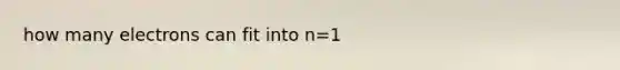 how many electrons can fit into n=1