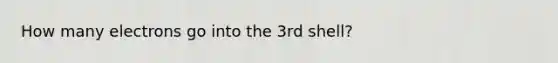 How many electrons go into the 3rd shell?