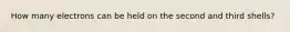 How many electrons can be held on the second and third shells?