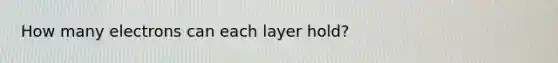 How many electrons can each layer hold?