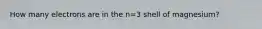 How many electrons are in the n=3 shell of magnesium?