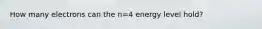 How many electrons can the n=4 energy level hold?