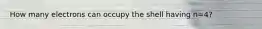 How many electrons can occupy the shell having n=4?