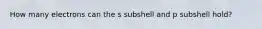 How many electrons can the s subshell and p subshell hold?