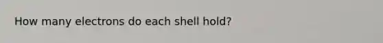 How many electrons do each shell hold?