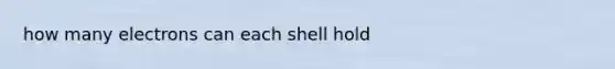 how many electrons can each shell hold