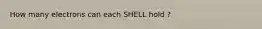 How many electrons can each SHELL hold ?