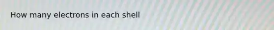 How many electrons in each shell