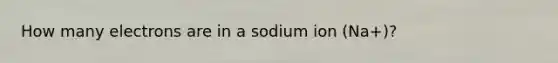 How many electrons are in a sodium ion (Na+)?