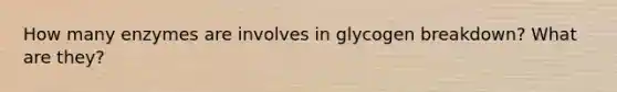 How many enzymes are involves in glycogen breakdown? What are they?