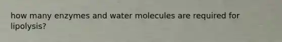 how many enzymes and water molecules are required for lipolysis?