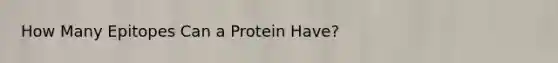 How Many Epitopes Can a Protein Have?