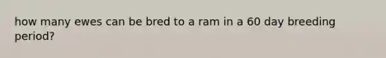 how many ewes can be bred to a ram in a 60 day breeding period?