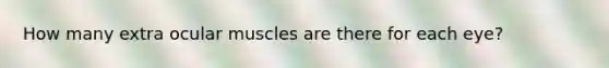 How many extra ocular muscles are there for each eye?