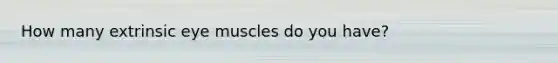 How many extrinsic eye muscles do you have?