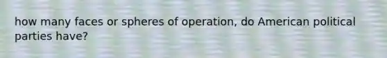 how many faces or spheres of operation, do American political parties have?