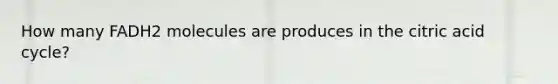 How many FADH2 molecules are produces in the citric acid cycle?