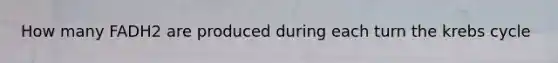 How many FADH2 are produced during each turn the <a href='https://www.questionai.com/knowledge/kqfW58SNl2-krebs-cycle' class='anchor-knowledge'>krebs cycle</a>