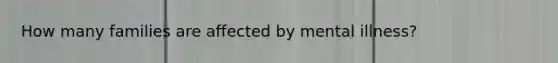How many families are affected by mental illness?