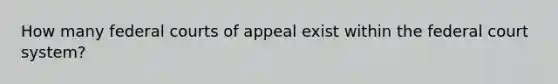 How many federal courts of appeal exist within the federal court system?