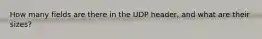 How many fields are there in the UDP header, and what are their sizes?