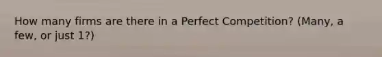 How many firms are there in a Perfect Competition? (Many, a few, or just 1?)