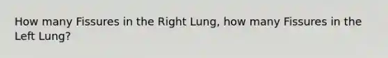 How many Fissures in the Right Lung, how many Fissures in the Left Lung?