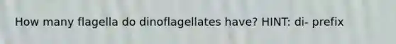 How many flagella do dinoflagellates have? HINT: di- prefix