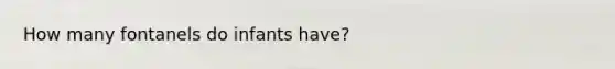 How many fontanels do infants have?